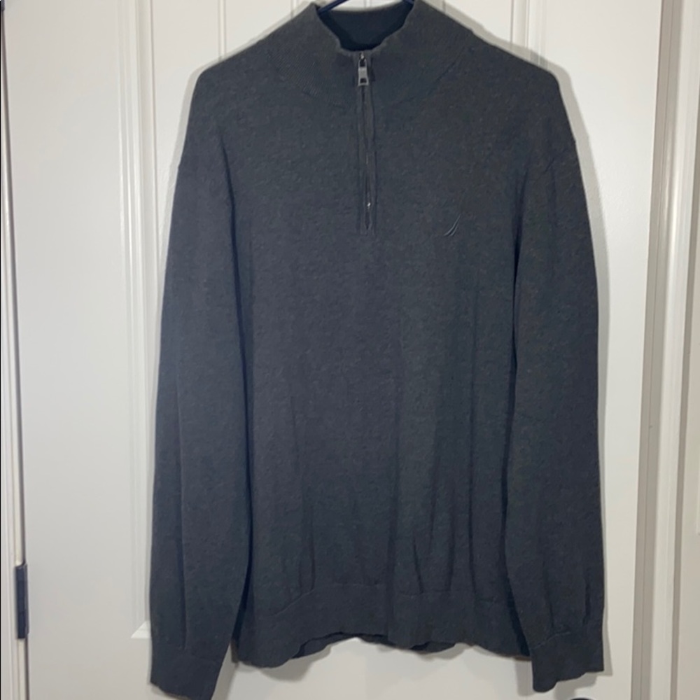 🔥🔥🔥Nautica Half Zip Pullover Grey 100% Cotton